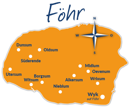 Karte von Föhr