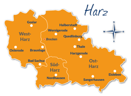 Karte vom Harz