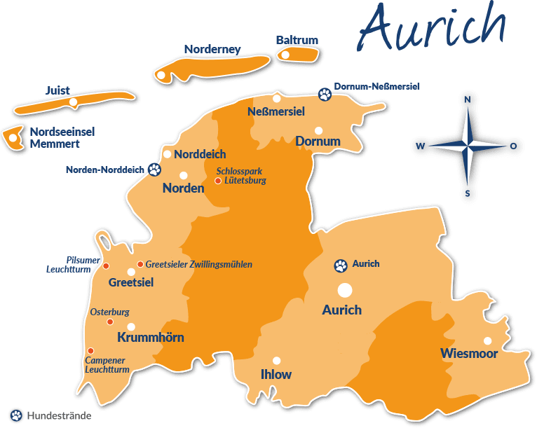 Karte der Region Aurich Karte der Region Aurich