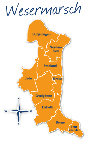 Karte der Wesermarsch